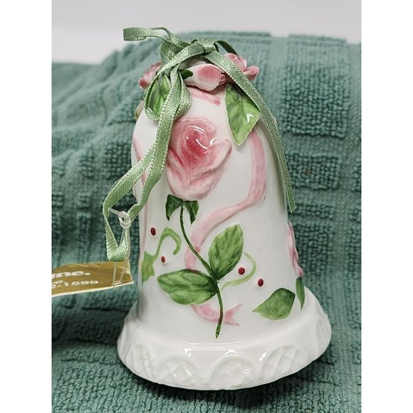 Set Of 4‎ Vintage Roman, Inc Ornaments Summer Blooms Pink Rose With Tags - Picture 12 of 16